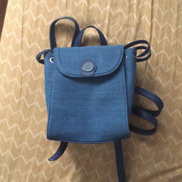 Bags Navy Suede Back Strapped Button Mini Backpack Poshmark